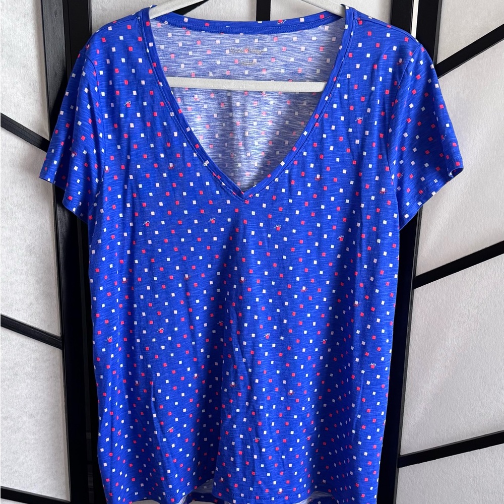 Lilly Pulitzer Etta V-Neck Short Sleeve Top